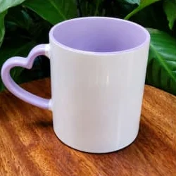 Caneca com alça de coração (lilás)
